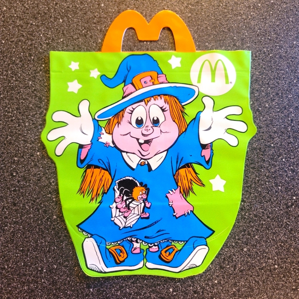 🎃VTG '90s McDonalds Halloween Vinyl Bag Glow-In-The-Dark Trick-or-Treat NEW